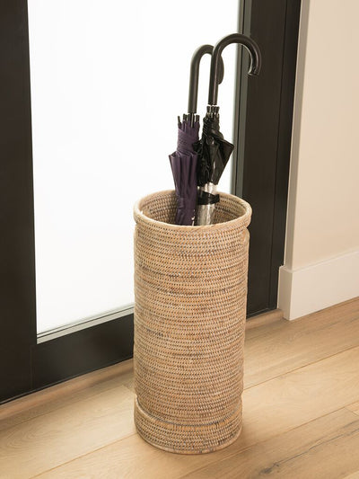 La Jolla Rattan Round Umbrella Stand with Water Catch