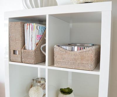 La Jolla Rattan Organizing & Shelf Basket