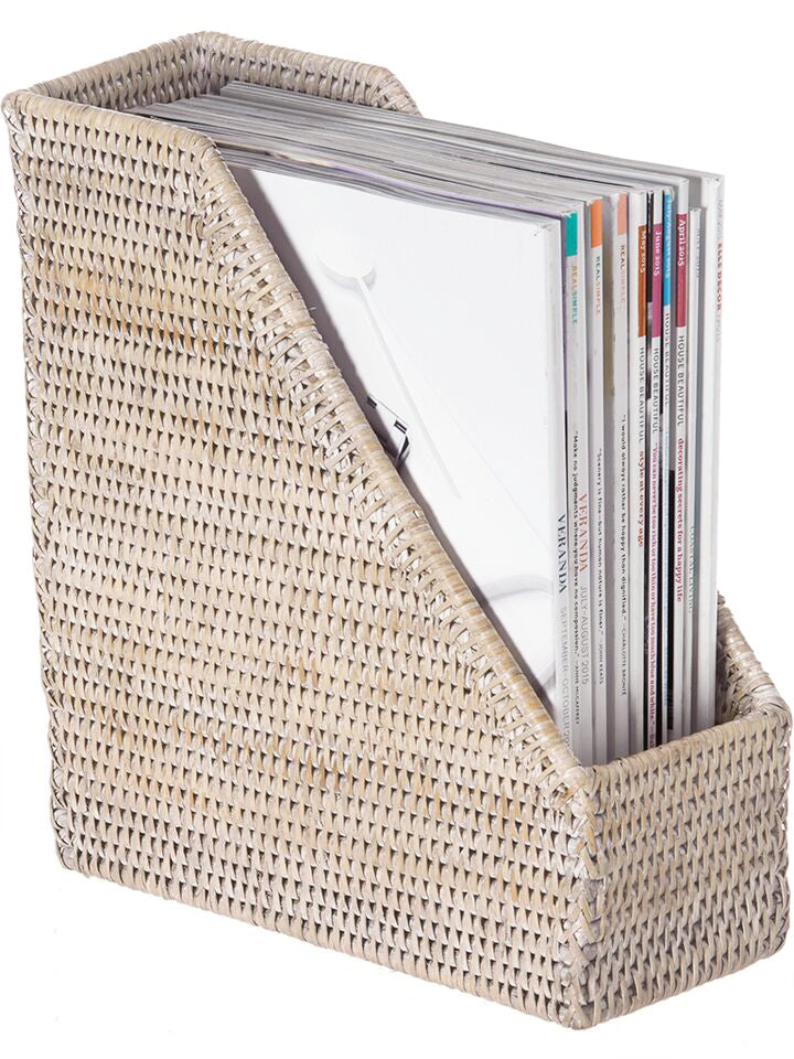 Rectangular Magazine File La Jolla Rattan Magazine File