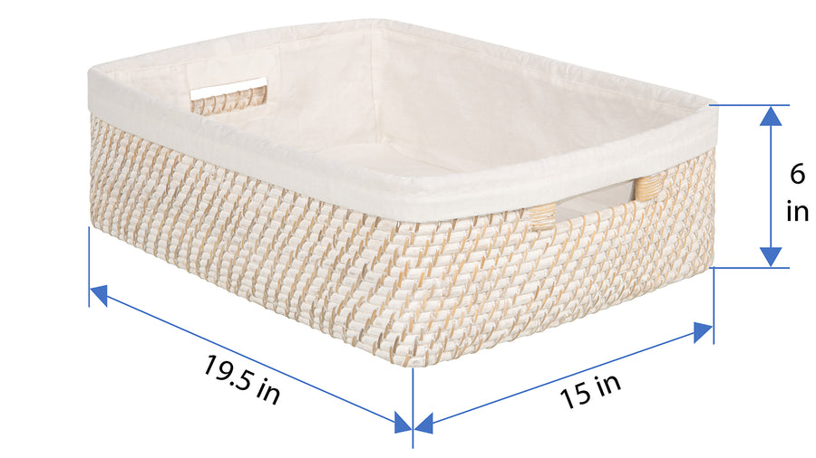 Honey Brown Wicker Shelf Basket With A Liner