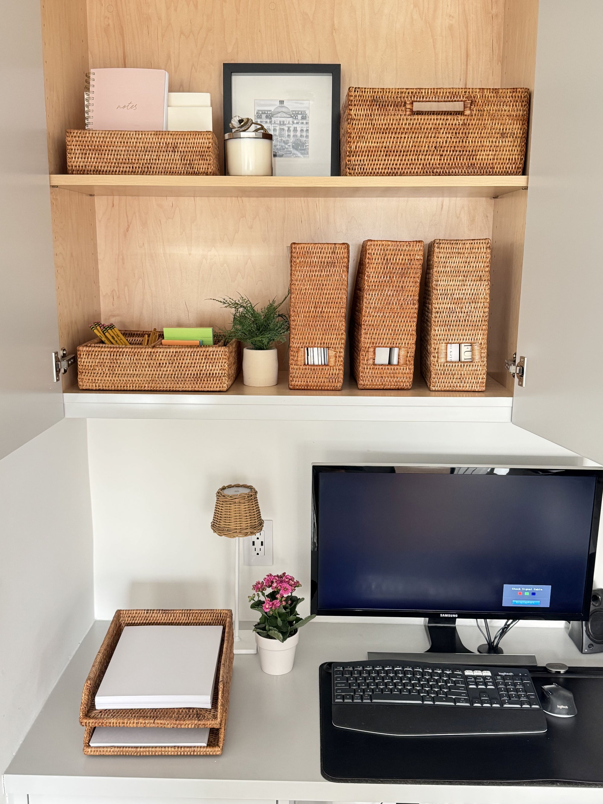 La Jolla Rattan Stackable Letter Tray