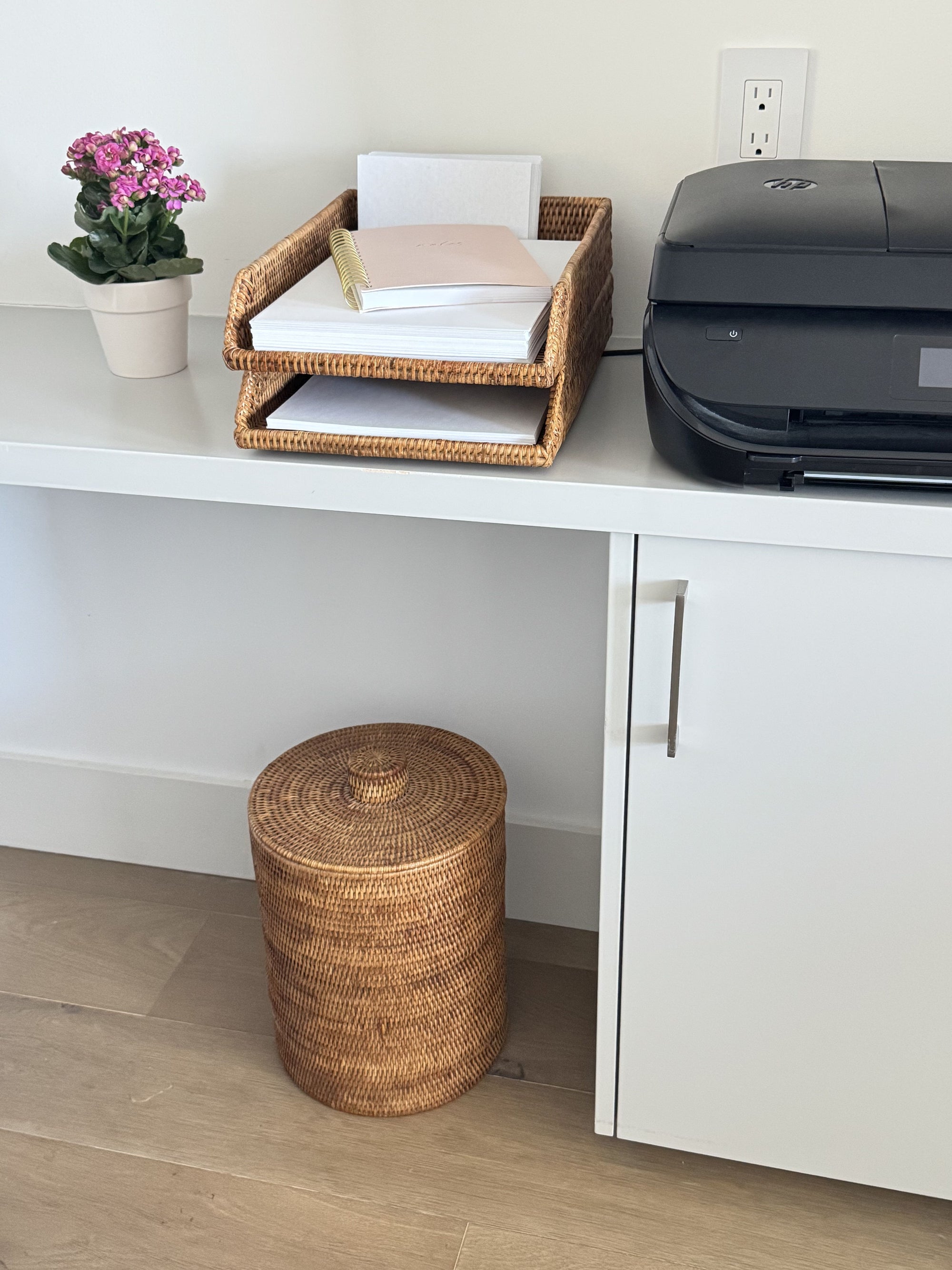 La Jolla Rattan Stackable Letter Tray