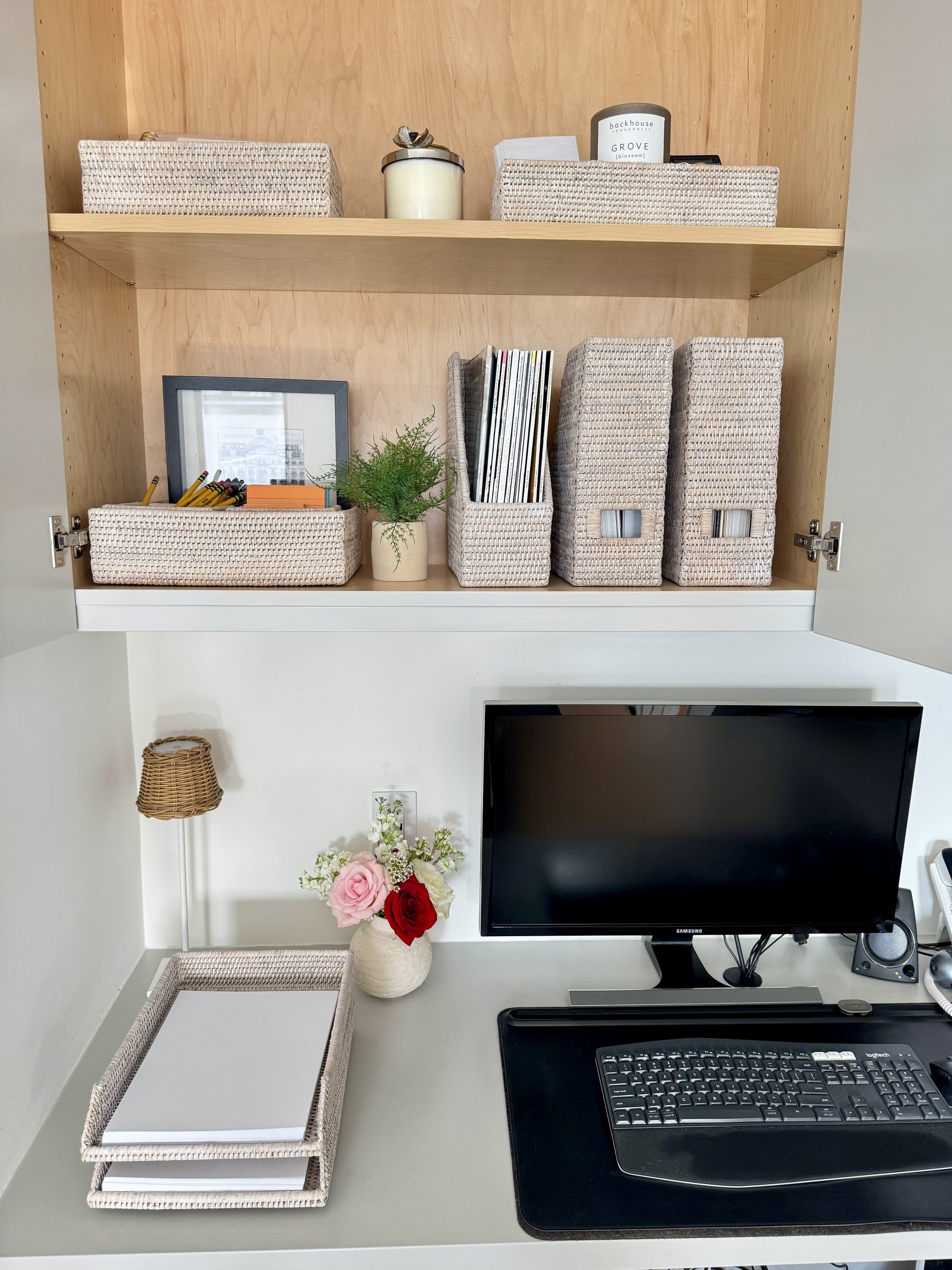 La Jolla Rattan Stackable Letter Tray