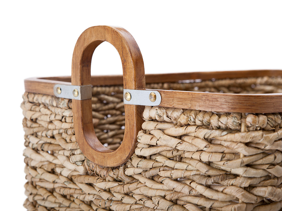 Rectangular Handwoven Anson Storage Basket in Twisted Sea Grass, Natural