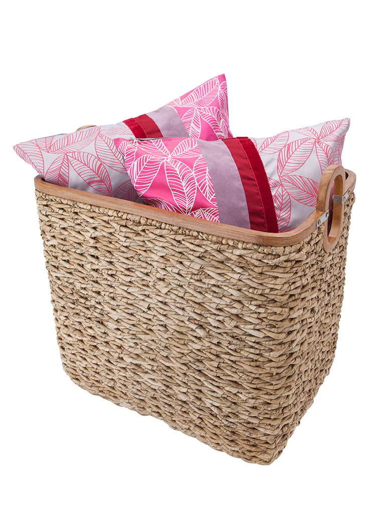 Rectangular Handwoven Anson Storage Basket in Twisted Sea Grass, Natural