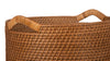 Kouboo Honey Brown Round Rattan Storage Basket With Ear Handles 