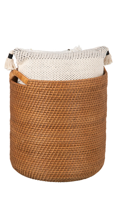 Laguna Round Rattan Storage Basket with Ear Handles