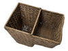 Sweater  Weave Handwoven Wicker Stair Step Basket, Rustic Brown