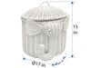 Rattan Elephant Storage Basket, White