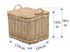 Rattan Core Rectangular Storage Basket with Lid, Natural