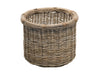 Rattan Kobo Round Log and Storage Basket, Gray