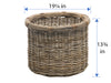 Rattan Kobo Round Log and Storage Basket, Gray