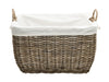 Rattan Kobo Rectangular Laundry Basket with Liner, Gray