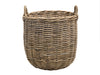 Rattan Kobo Round Storage Basket, Gray