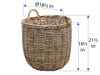 Rattan Kobo Round Storage Basket, Gray