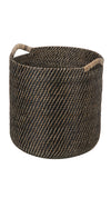 Kouboo Honey Brown Round Rattan Storage Basket With Ear Handles 