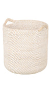 Kouboo Honey Brown Round Rattan Storage Basket With Ear Handles 