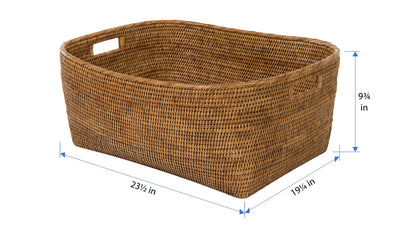 La Jolla Oblong Storage Basket, Honey Brown, Large