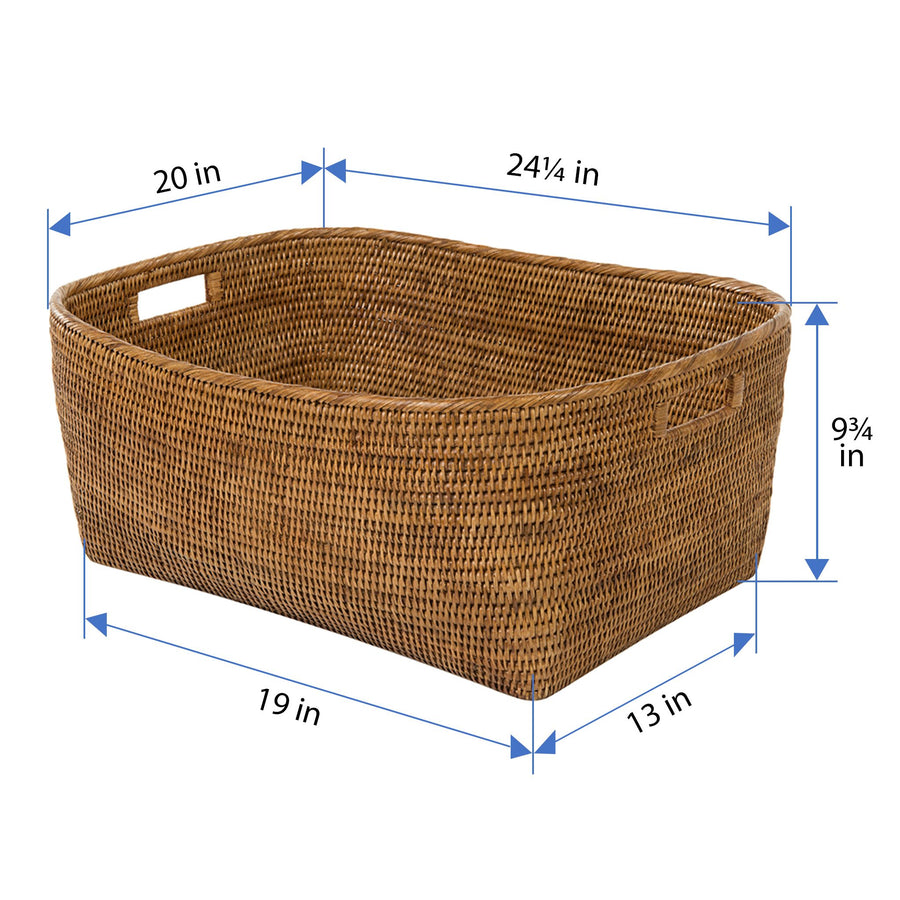 La Jolla Oblong Storage Basket, Honey Brown, Large