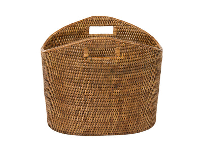 La Jolla Oval Rattan Magazine Rack, Honey Brown