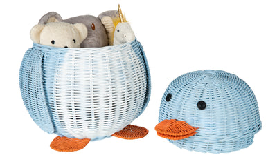 Wicker Penguin Basket, Multi-Color