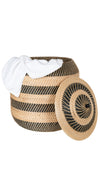 Extra-Large Rattan Belly Basket, Natural-Black