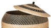 Extra-Large Rattan Belly Basket, Natural-Black