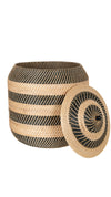 Extra-Large Rattan Belly Basket, Natural-Black