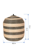 Extra-Large Rattan Belly Basket, Natural-Black