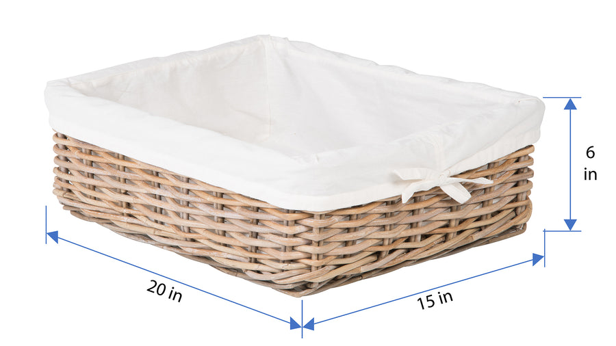 Kobo Rattan Shelf & Underbed Basket, Gray