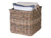 Kobo Square Rattan Basket, Gray-Brown