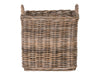 Kobo Square Rattan Basket, Gray-Brown