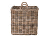 Kobo Square Rattan Basket, Gray-Brown