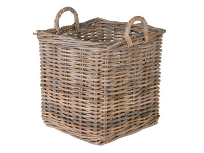 Kobo Square Rattan Basket, Gray-Brown