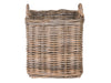 Kobo Square Rattan Basket, Gray-Brown