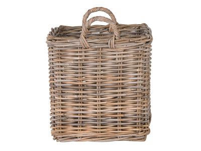 Kobo Square Rattan Basket, Gray-Brown