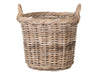 Kobo Rattan Round Basket & Planter, Gray