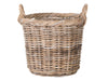 Kobo Rattan Round Basket & Planter, Gray-Brown