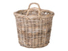 Kobo Rattan Round Basket & Planter, Gray