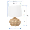 Modern Wicker Base Table Lamp with White Shade - Stylish Home Lighting