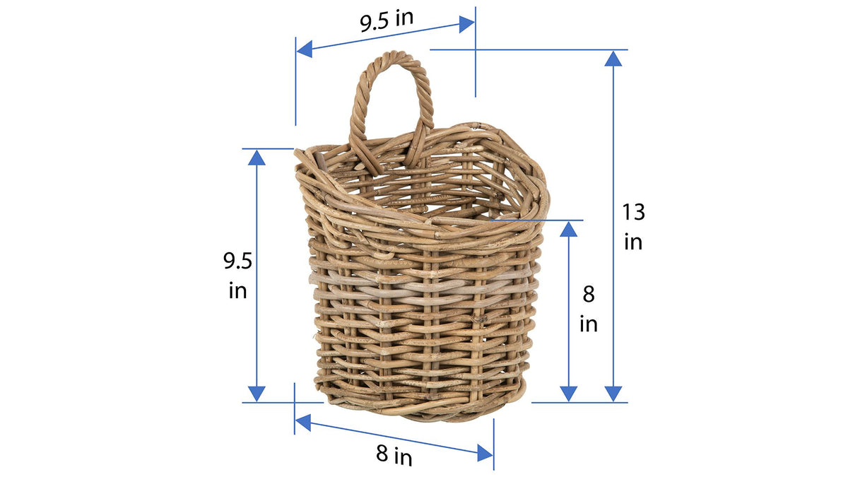 Kobo Rattan Wall Basket, Small