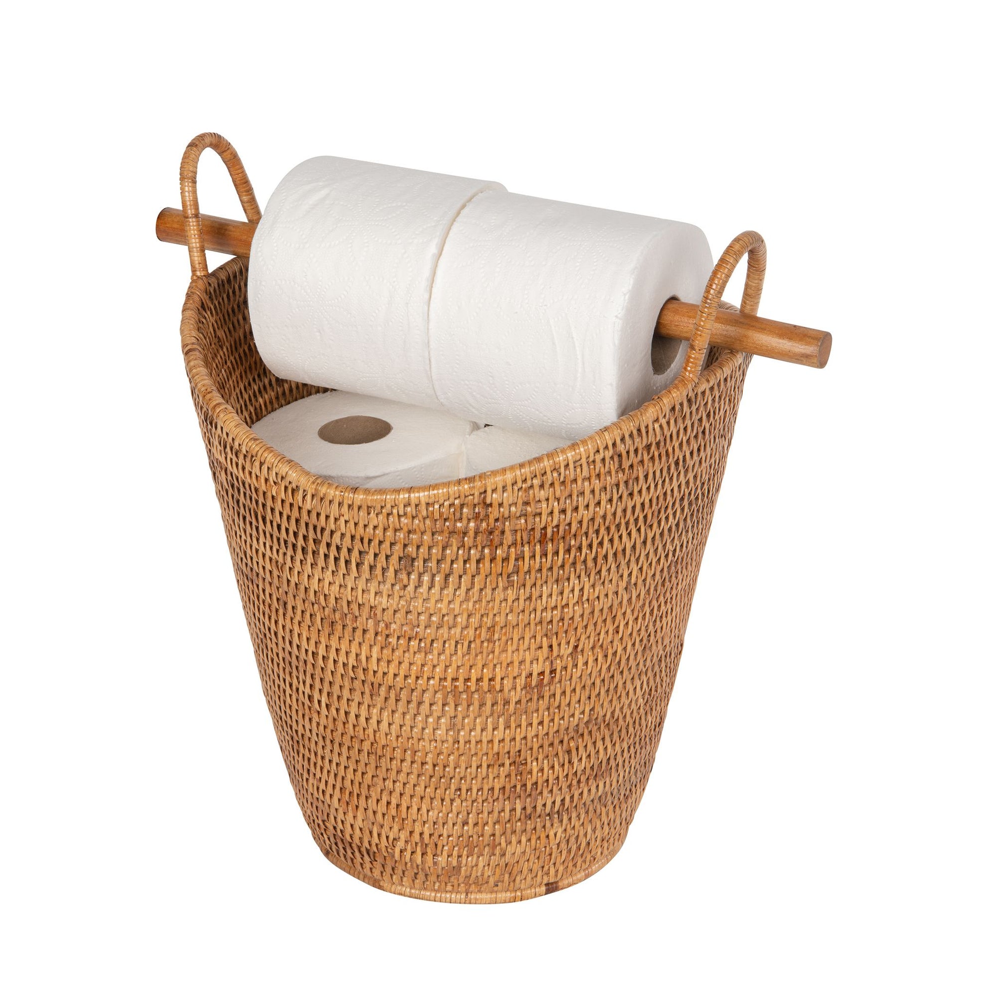 La Jolla Rattan Free Standing Toilet Roll Holder, Dispenser