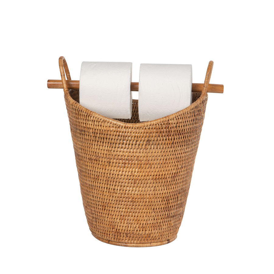 La Jolla Rattan Free Standing Toilet Roll Holder, Dispenser