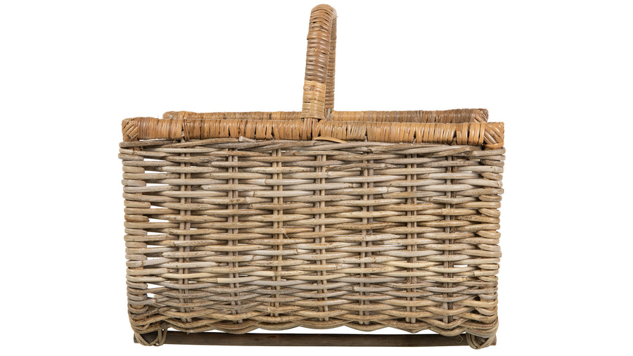 Kobo Rattan Fire Log Basket, Gray-Brown
