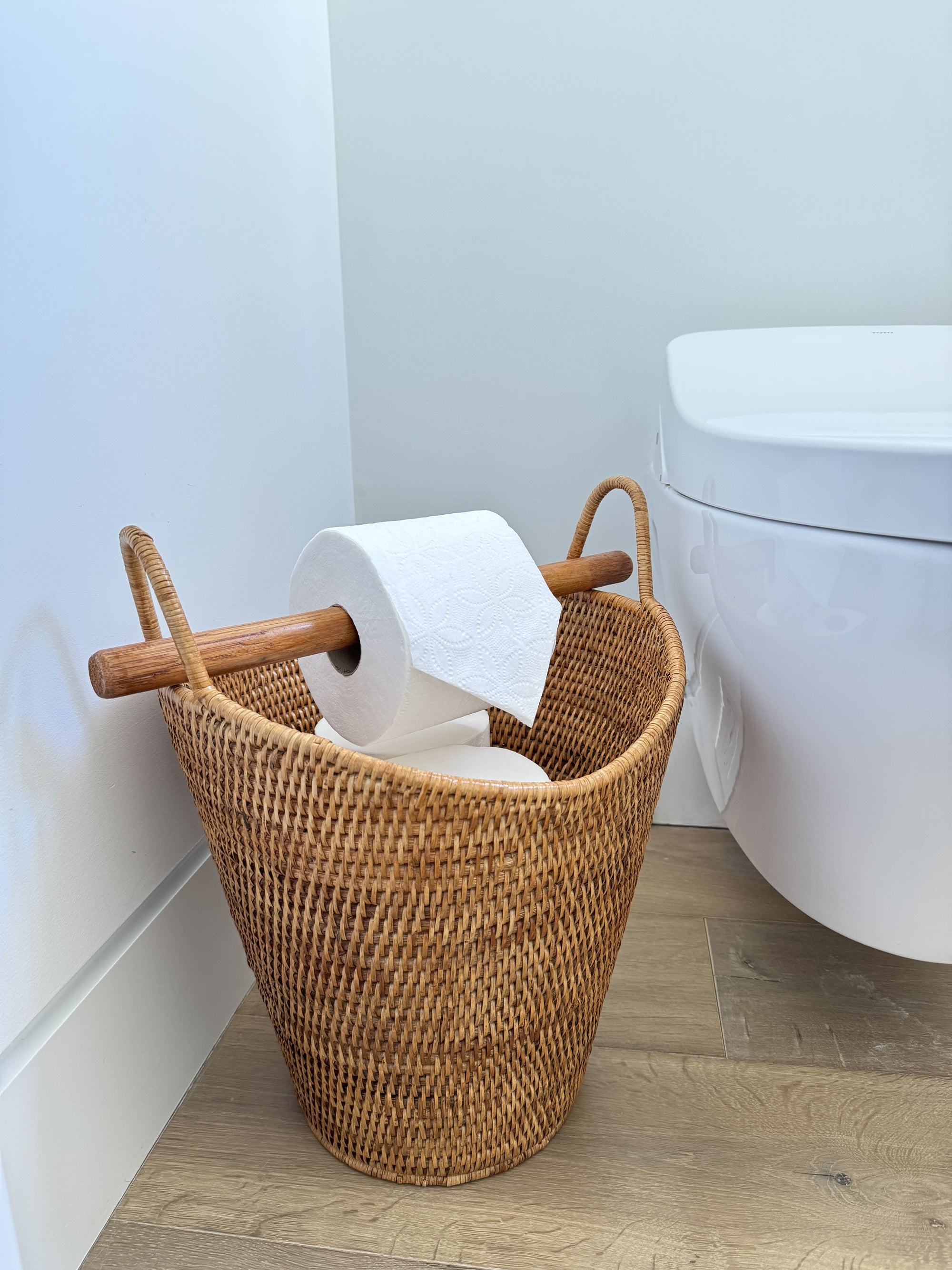 La Jolla Rattan Free Standing Toilet Roll Holder, Dispenser