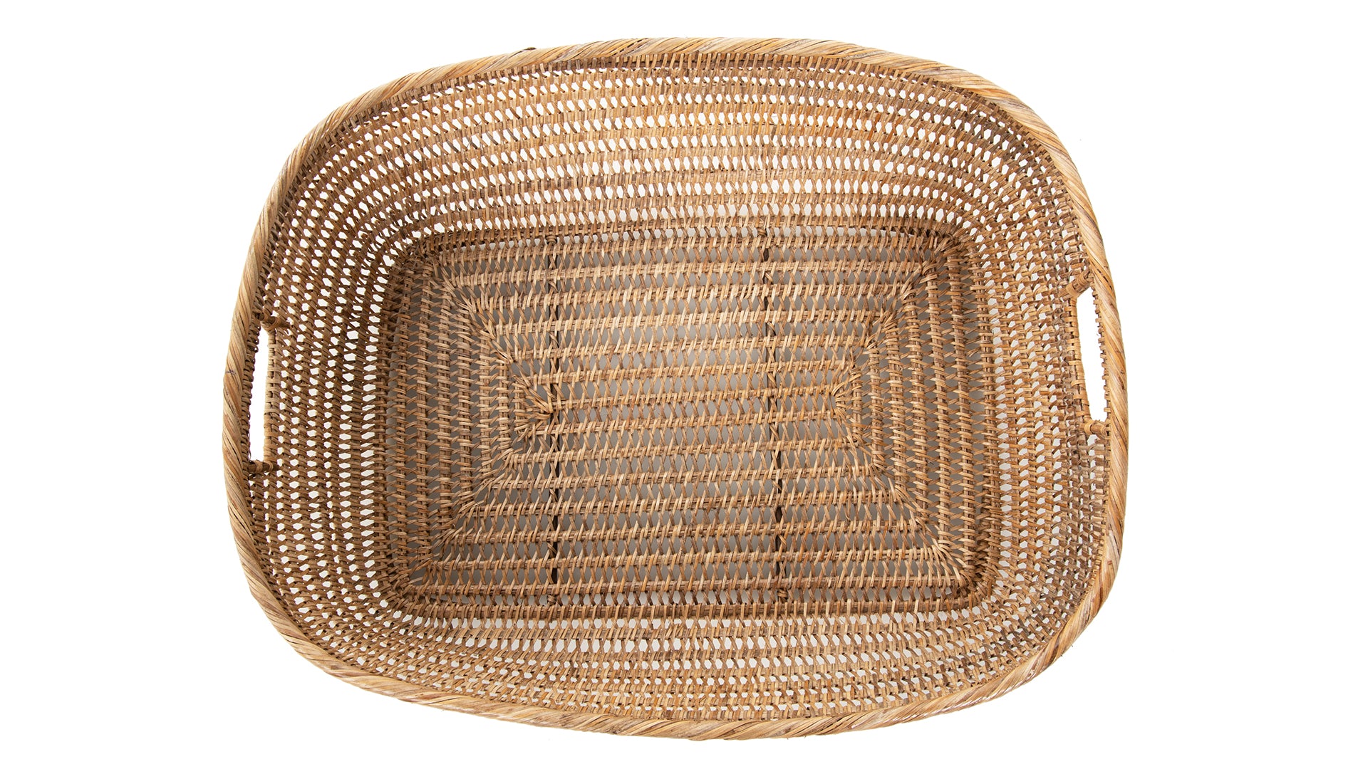 Cambria Rectangular Open Weave Storage Basket, Honey-Brown