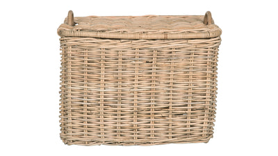 Rattan Core Rectangular Storage Basket with Lid, Natural