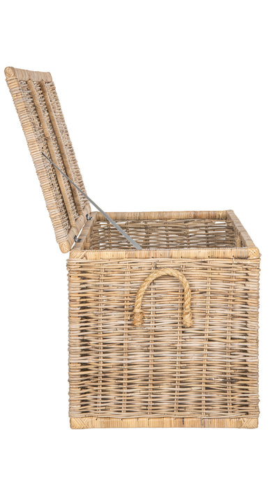 Rattan Kobo Decorative Storage Trunk with Lid, Natural