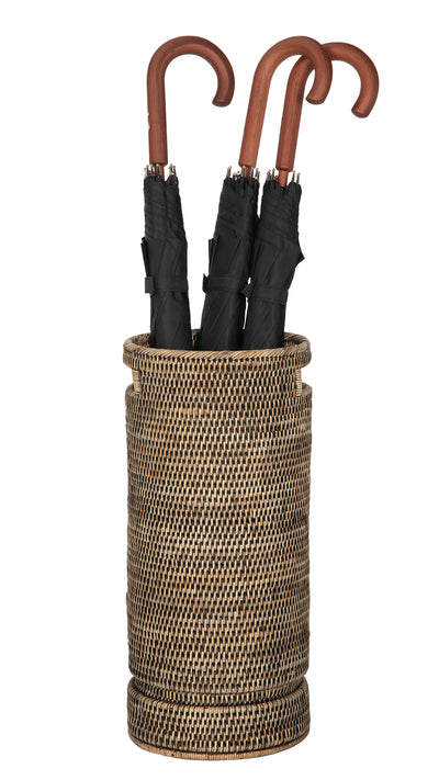 La Jolla Rattan Round Umbrella Stand with Water Catch