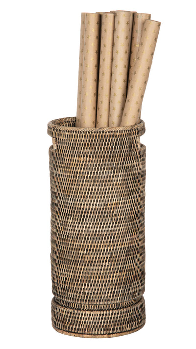 La Jolla Rattan Round Umbrella Stand with Water Catch